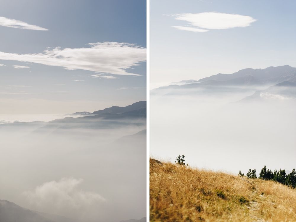 Nubi sulla Valle di Susa, sentiero per il Colle delle Coupe da Alpe le Combe