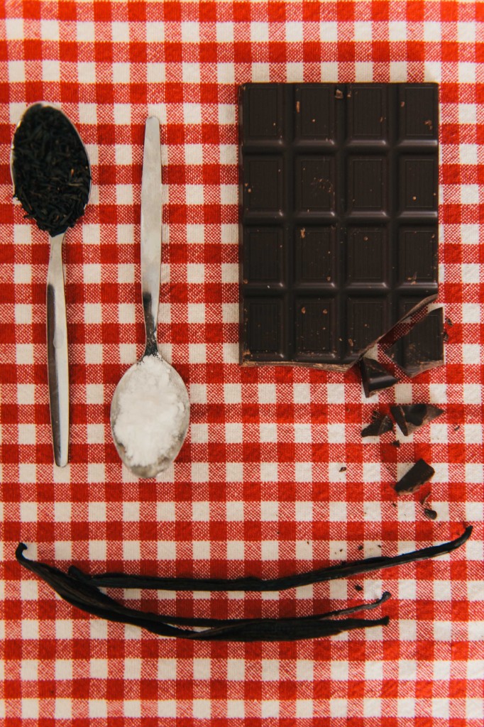 always me, chocolate, vanilla, sugar and tea