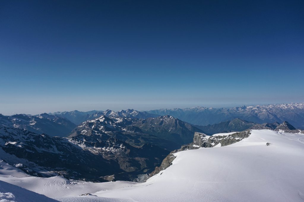Panorama dalla vetta del Breithorn, a 4164 metri