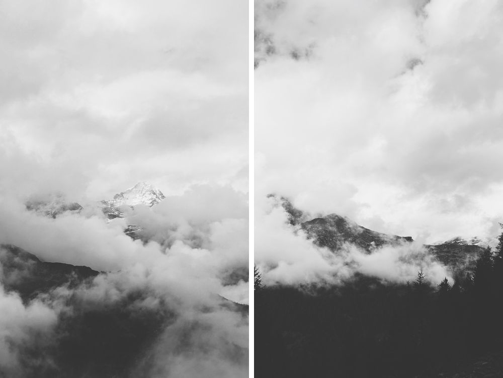 Montagne avvolte dalle nuvole