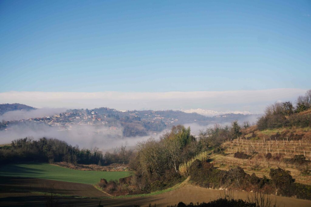 I dolci pendii della Collina di Torino accarezzati dalla nebbia