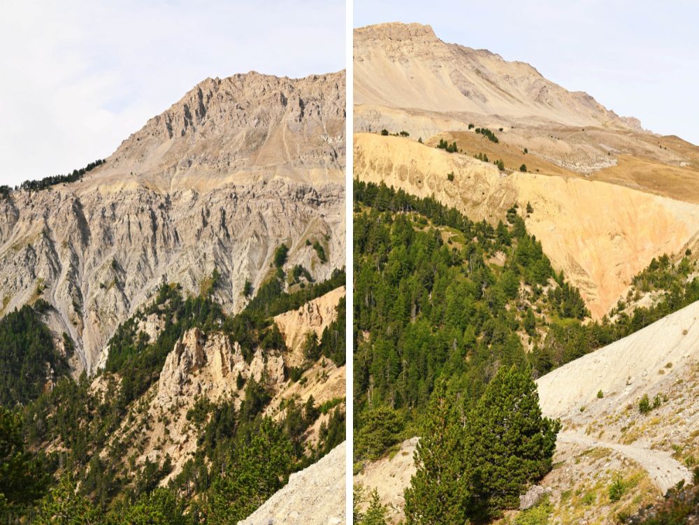 Panorama dal sentiero da Roubion al Col des Thures