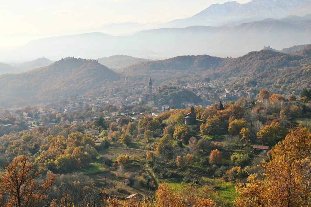 Panorama su Chiaverano dalla Serra d'Ivrea