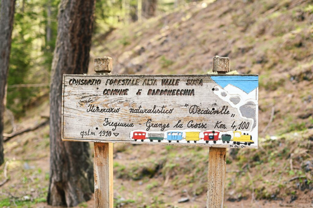 Cartello della Decauville di Bardonecchia