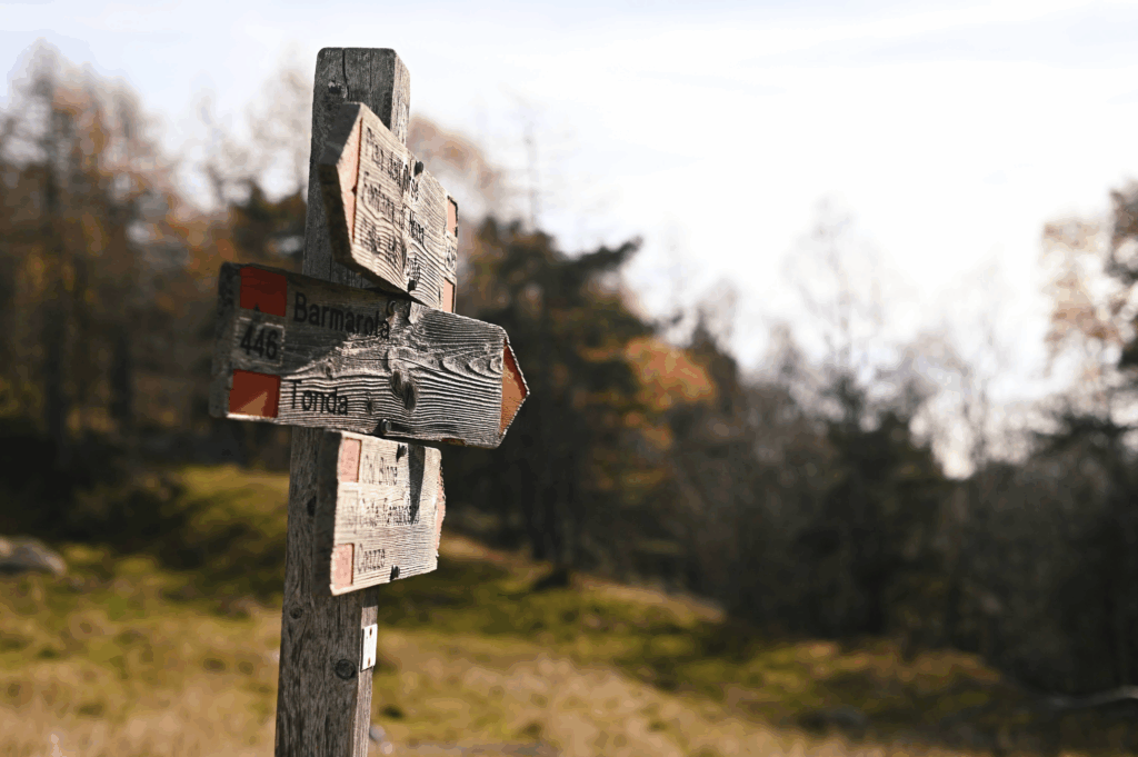 cartelli escursionistici al Colle Bè Mulè, Val Sangone